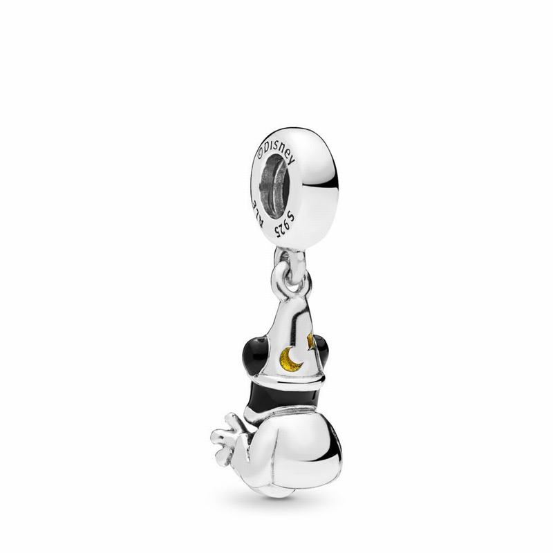 Pandora Disneyr Sorcerer Mickey Dangle Charm - Sterling Silver/Enamel/Black/Crystal Pearl - Canada |